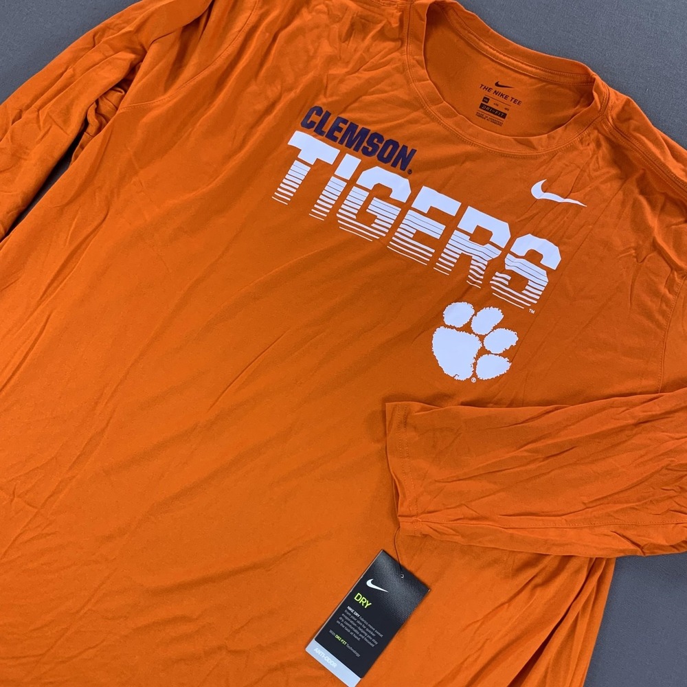 Clemson Tigers Shirt Mens 4XL Orange NCAA Football Nike‎ Long Sleeve Team Issued